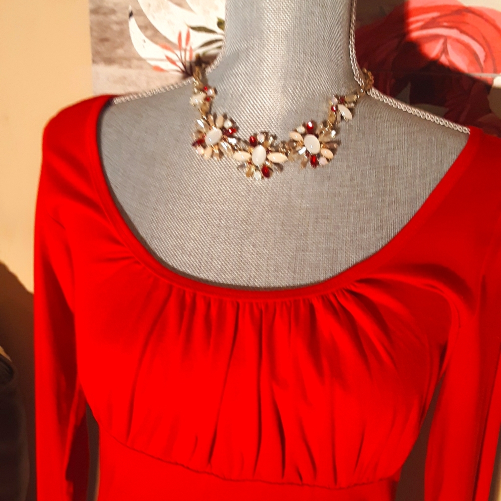 Moda International Red Cotton Dress